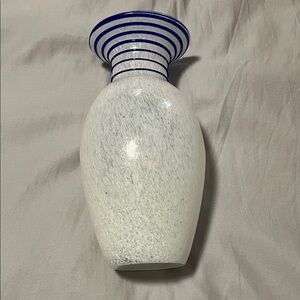 Art White and Blue Cobalt Vase